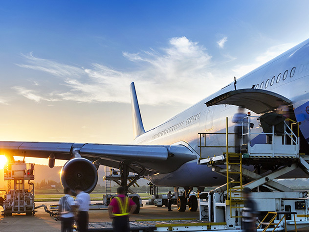 Airplane on the platform