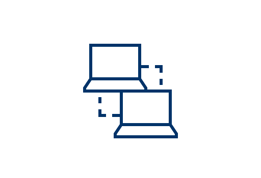 icon showing two laptops connected
