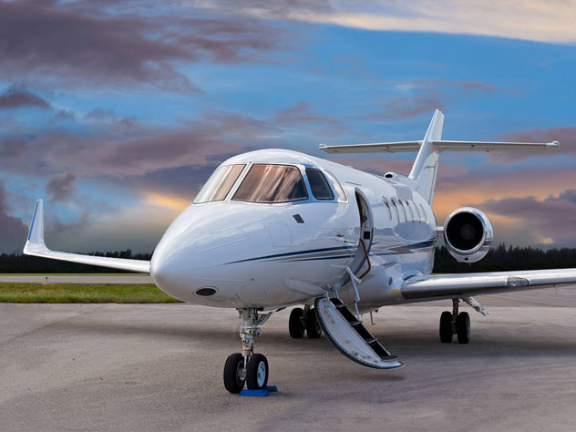 Success story Business jet ground with VIP on board